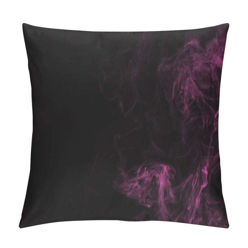 Personality  Abstract Black Background With Pink Smoke And Copy Space Pillow Covers