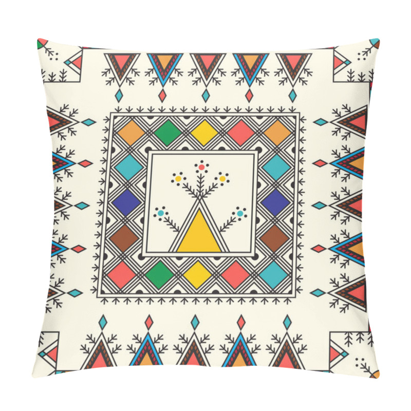 Personality  Decorative Geometric Repeating Pattern Inspired By Al-Qatt Al-Asiri Traditional Paintings Pillow Covers