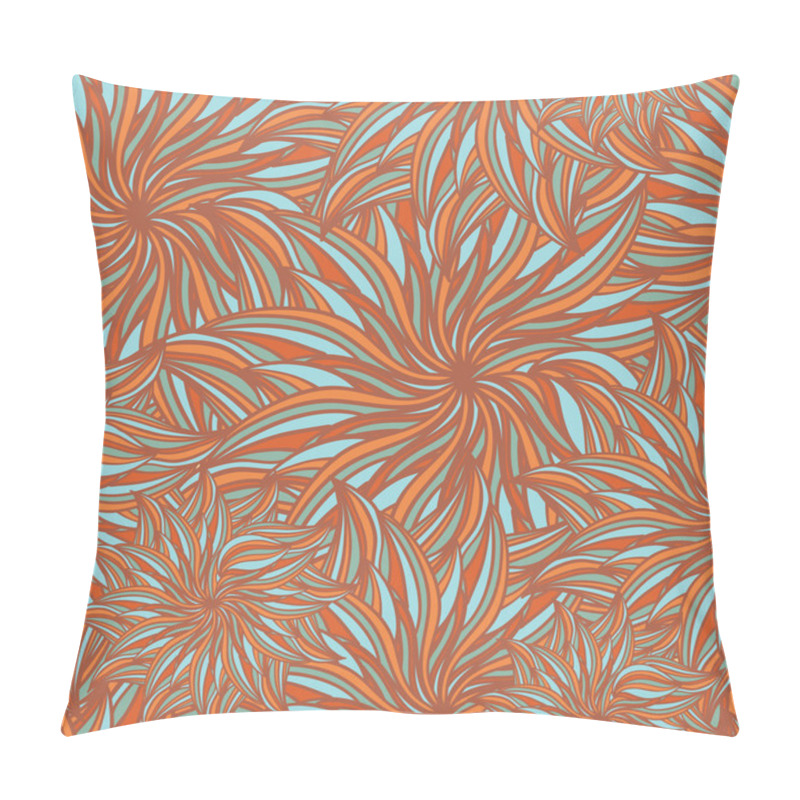 Personality  Texture With Abstract Flowers Doodle Circles Seamless Pillow Covers