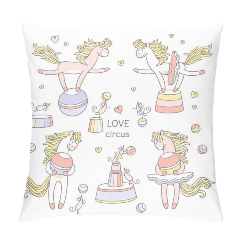 Personality  Little Horse Girls And Mice  Pillow Covers