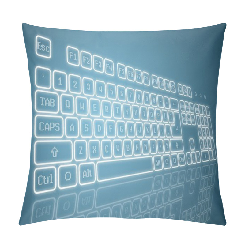 Personality  Virtual Keyboard In Perspective Pillow Covers