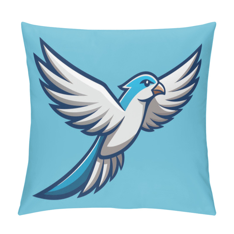 Personality  Stylized Flying Bird Illustration Highlighting Freedom And Grace Pillow Covers