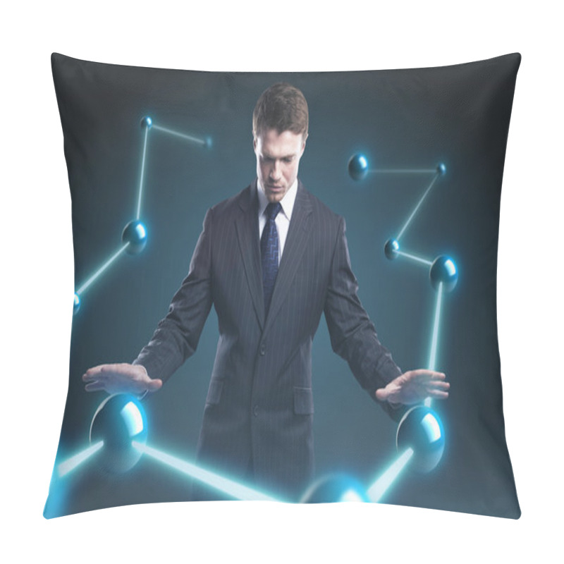 Personality  Man Is Controlling The Earth Models. Pillow Covers