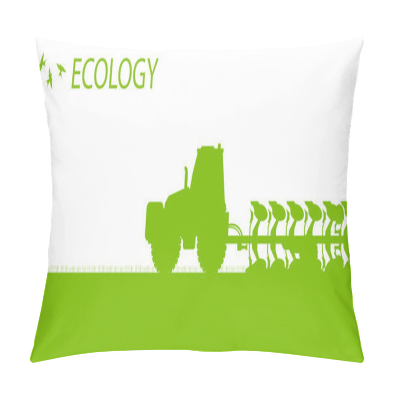 Personality  Agriculture Tractors Plowing The Land In Cultivated Country Fiel Pillow Covers