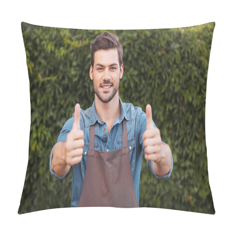 Personality  Gardener Showing Thumbs Up Pillow Covers