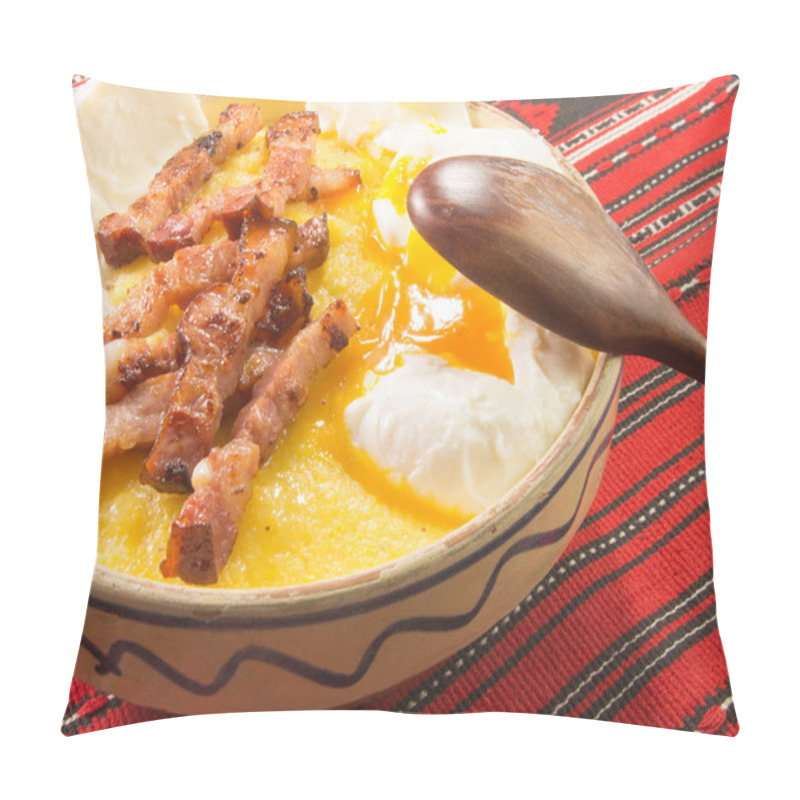 Personality  Polenta Bulz With Fried Bacon Cheese And Eggs Pillow Covers