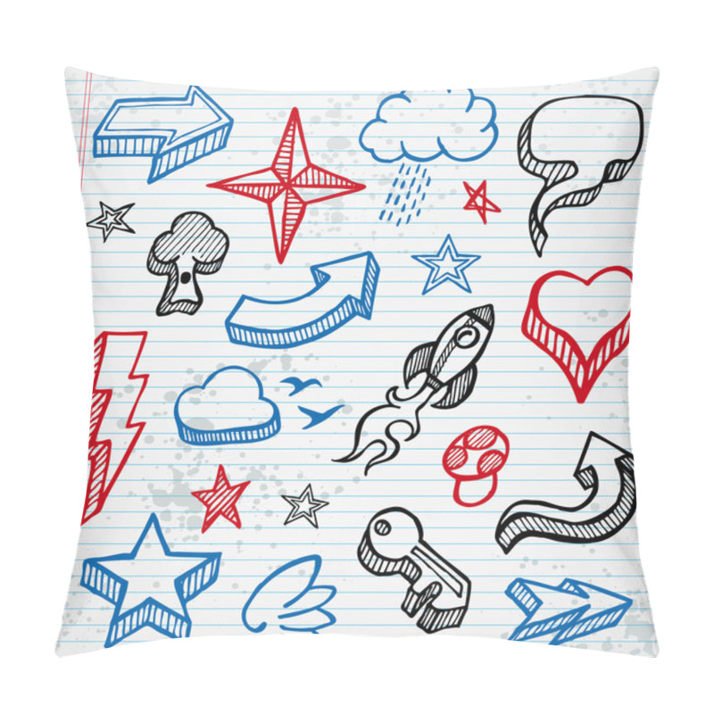 Personality  Sketchy Icons Pillow Covers