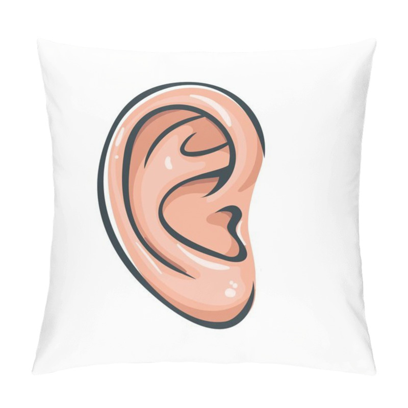 Personality  Vector Illustration Of Ear Icon. Pillow Covers