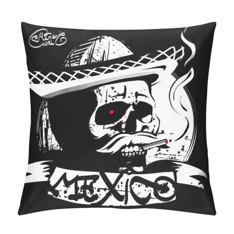 Personality  The Skull In A Sombrero, Print T-shirt Pillow Covers