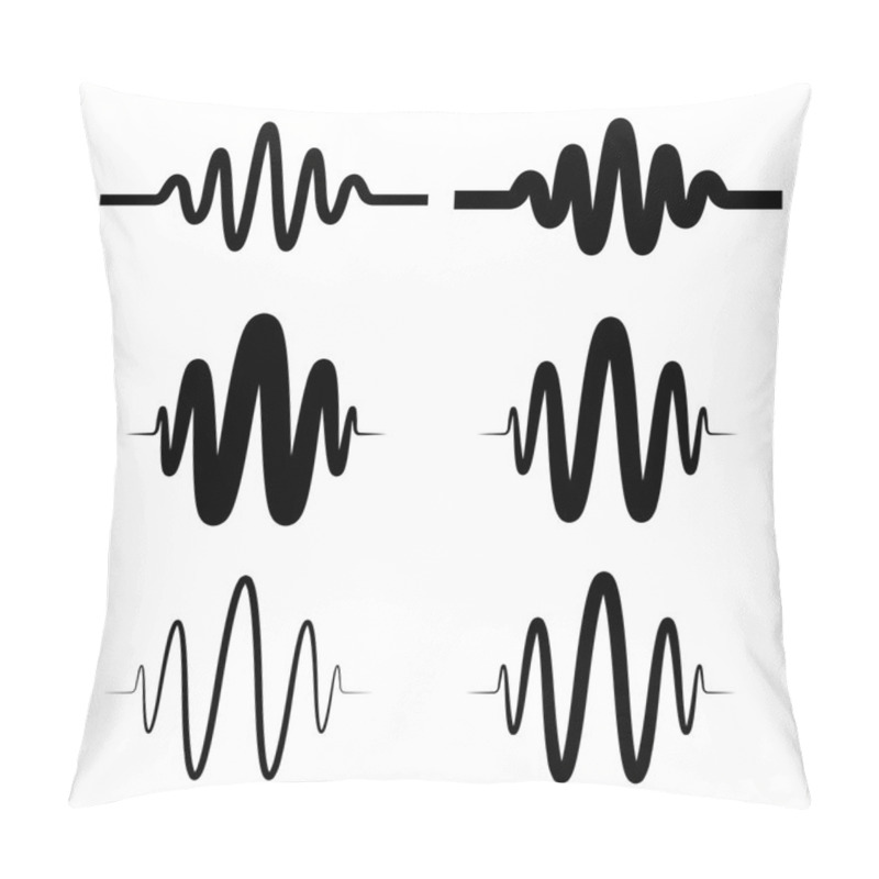 Personality  Sinusoidal Sound Wave Black Symbol Pillow Covers