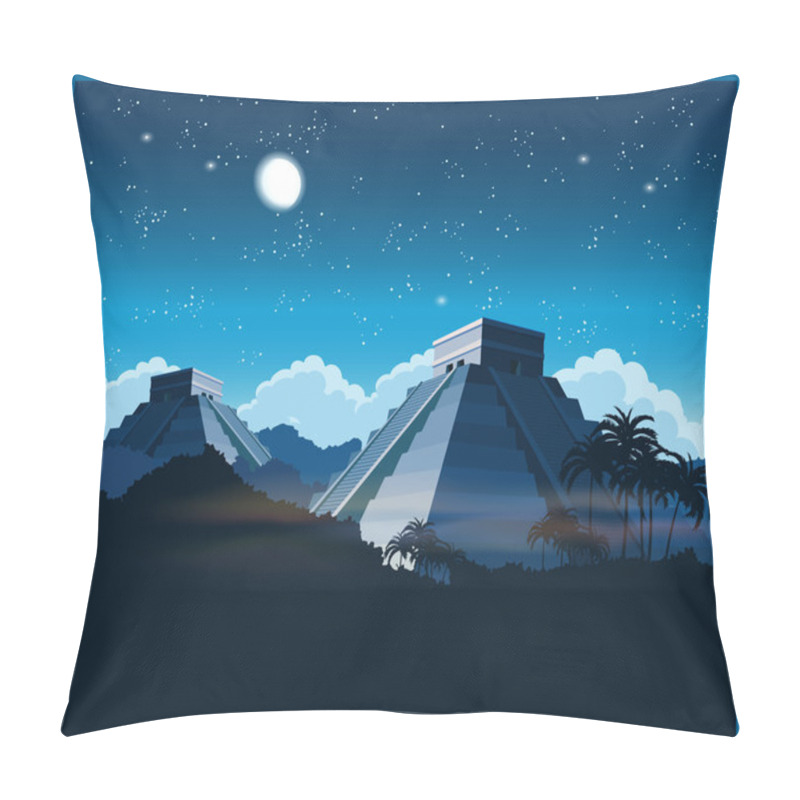 Personality  Mayan Pyramids At Night Pillow Covers