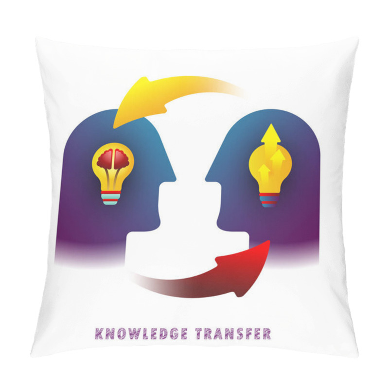 Personality  Knowledge Transfer. Vector Illustration. Flat. Gradient. Pillow Covers