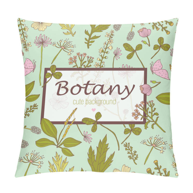 Personality  Botany Postcard With Flowers Pillow Covers