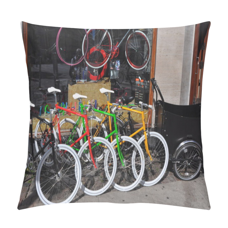 Personality  Shop With Urban Retro Bikes In Copenhagen, Denmark Pillow Covers