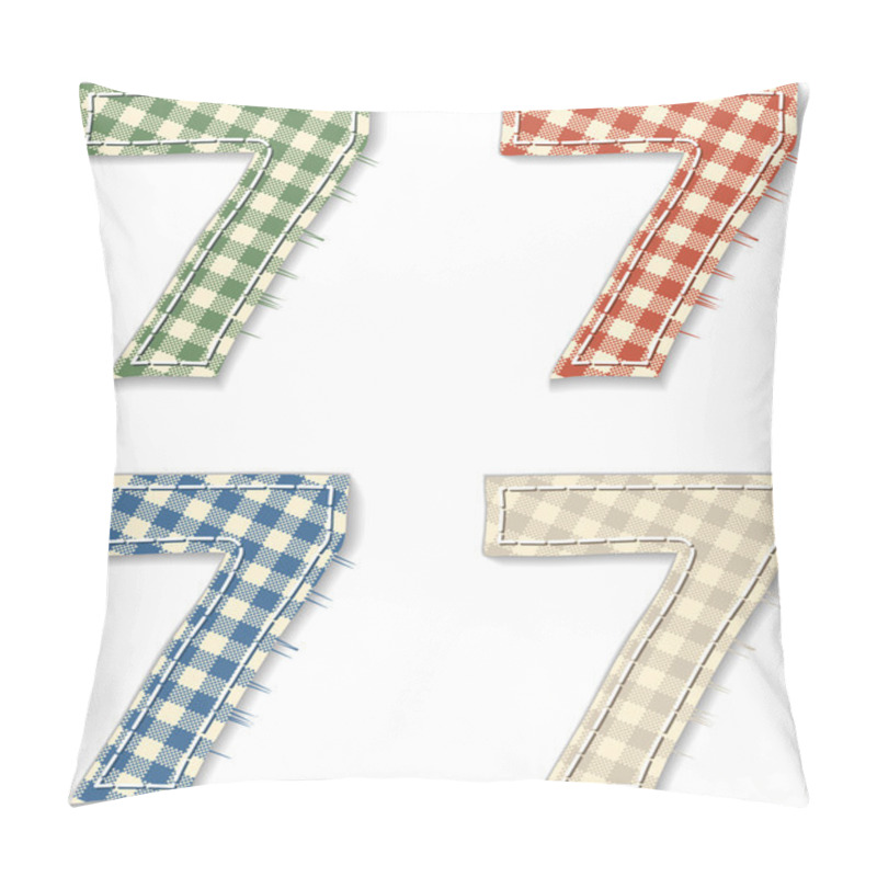 Personality  Checkered Linen Fabric Numbers 7 Pillow Covers