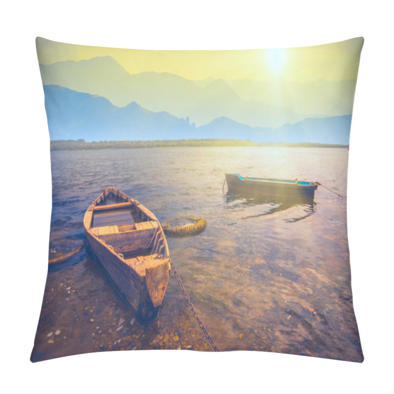 Personality  Boats On A River Pillow Covers