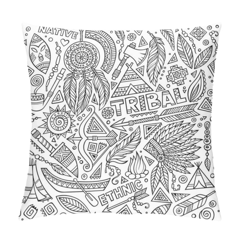 Personality  Tribal Native Set Of Symbols Pillow Covers