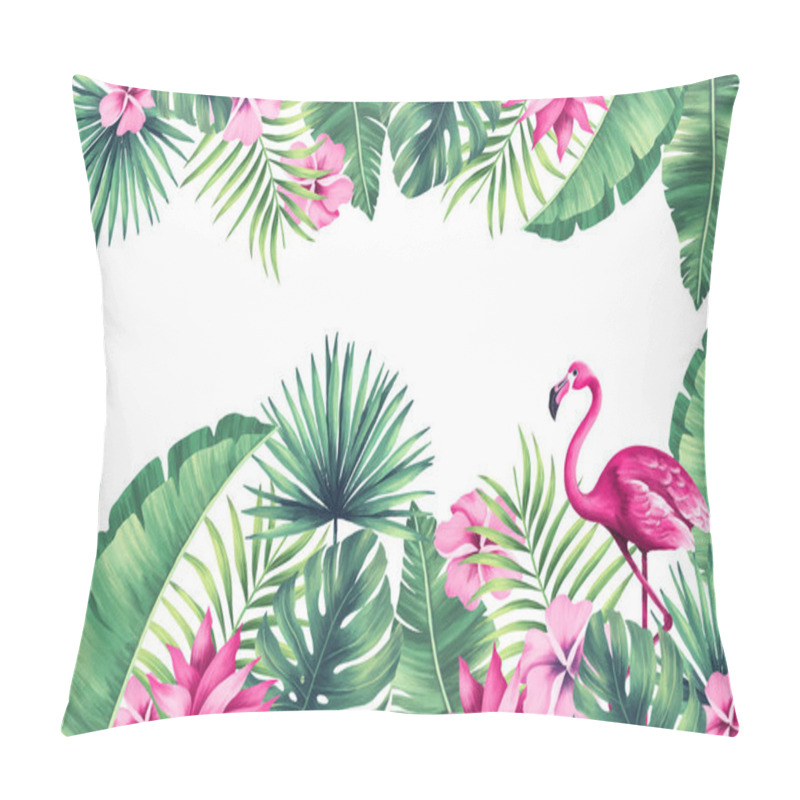 Personality  Tropical Background With Exotic Nature Design Vector Illustration Pillow Covers