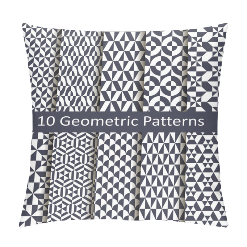 Personality  Set Of Ten Geometric Patterns Pillow Covers