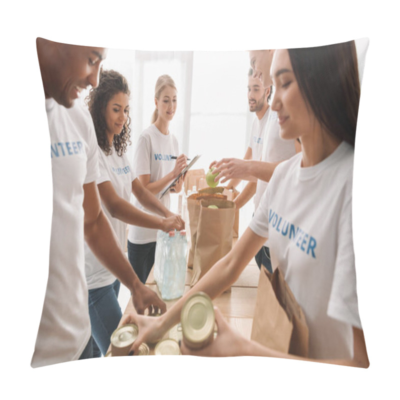 Personality  Multiethnic Group Of Volunteers Pillow Covers