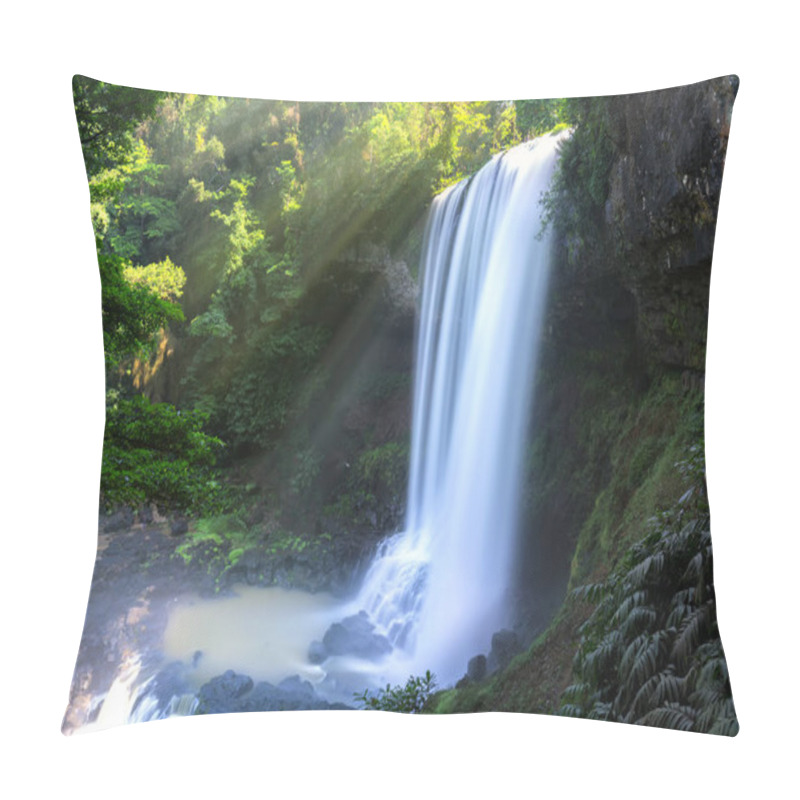 Personality  The Majestic Waterfalls Over 90m High Pour Down Like Soft Silks Down The Valley To Create The Wonderful Beauty Of Nature In The Rainforest Pillow Covers