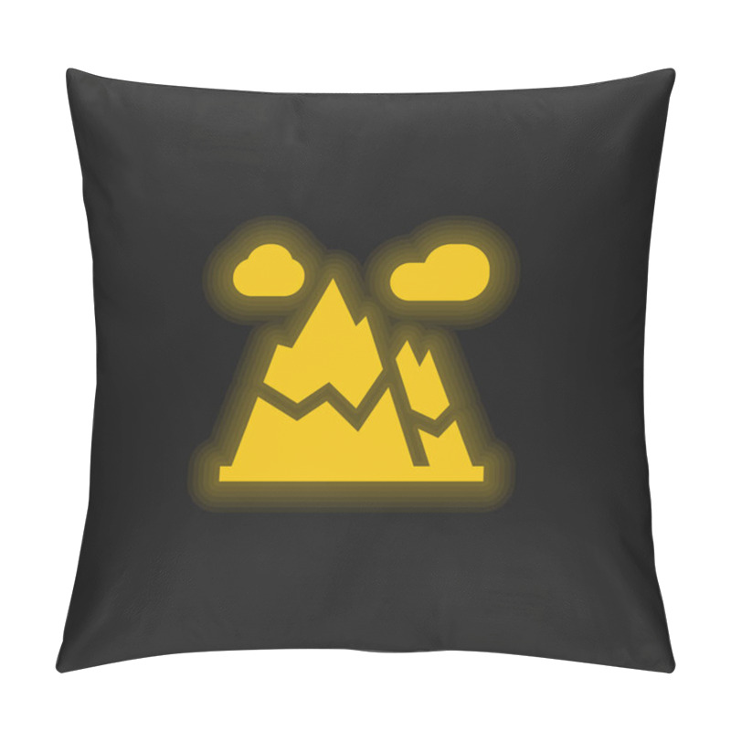 Personality  Alps Yellow Glowing Neon Icon Pillow Covers