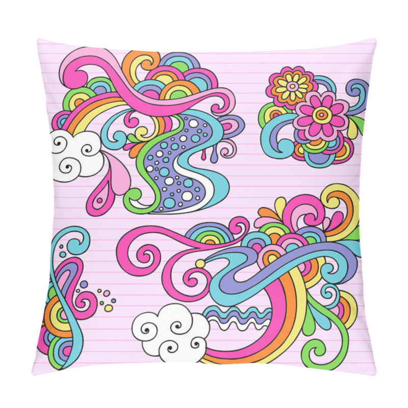 Personality  Abstract Psychedelic Doodles Vector Pillow Covers