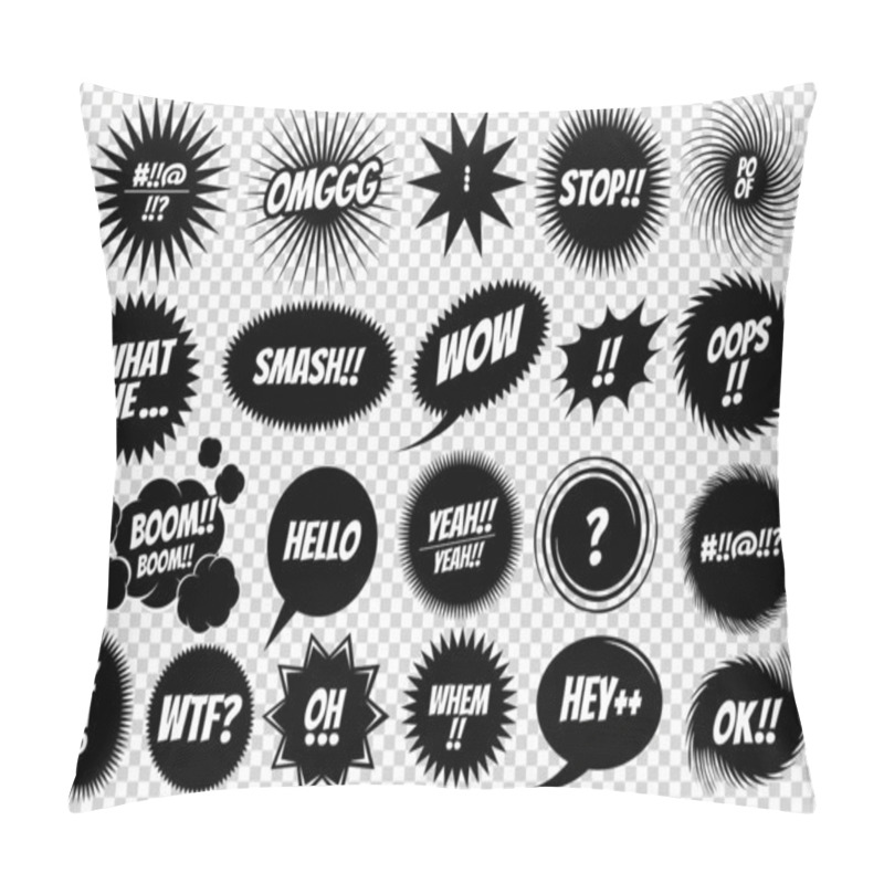 Personality  Comic Style, Pop Art Speech Bubbles, Vector Illustration. Pillow Covers