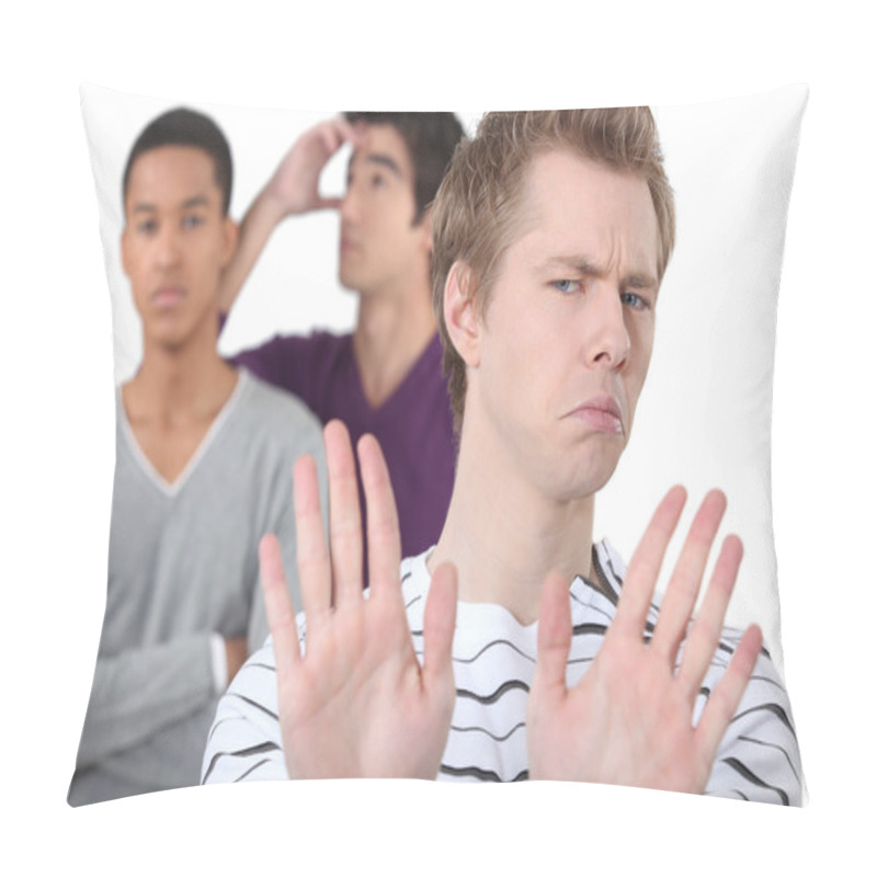 Personality  Group Male Students Quarreling Pillow Covers