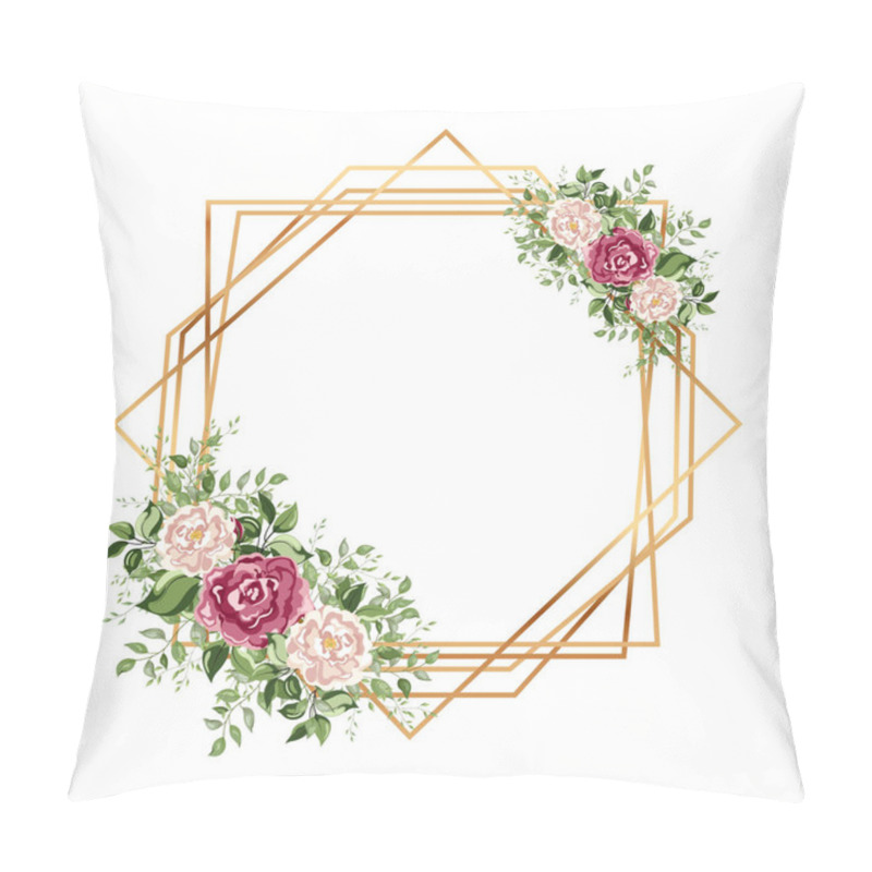 Personality  Geometrical Polyhedron With Flowers Pillow Covers