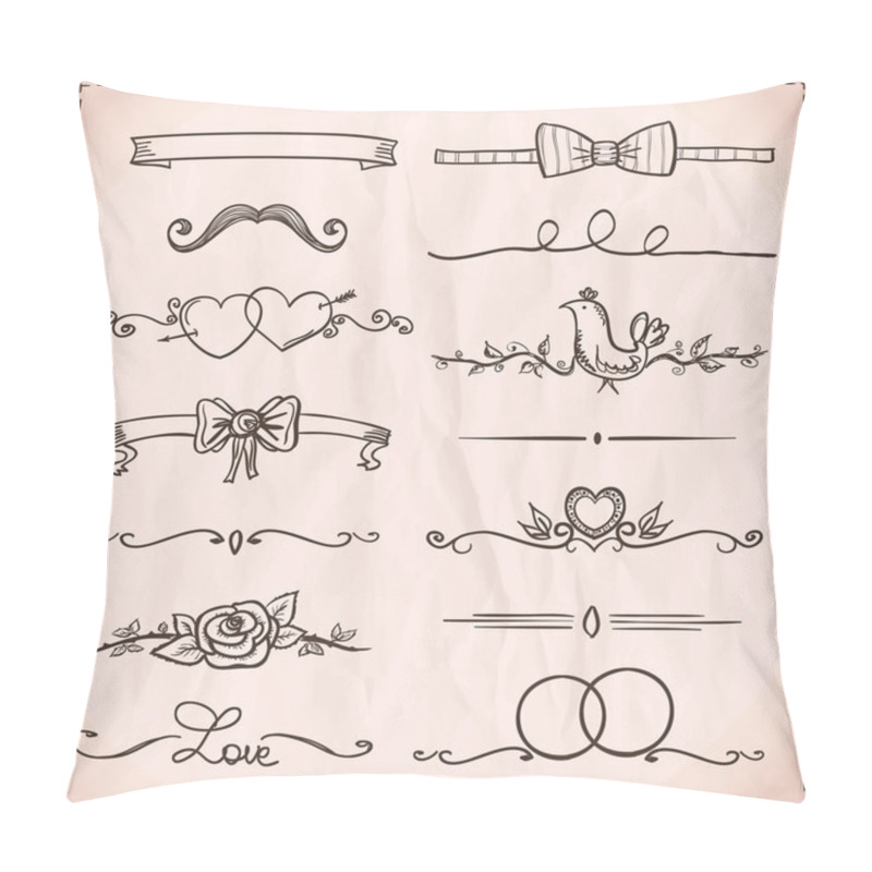 Personality  Hand-drawn Graphic Line Elements And Borders. Pillow Covers