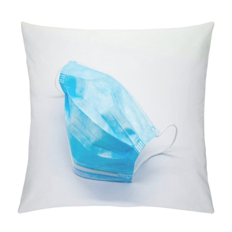 Personality  Medical Face Masks Basic Personal Protection Equipment Now Recommended For Public Use In Many Countries In An Attempt To Stop Spreading Of Covid-19 Corona Virus. On White Background. Pillow Covers