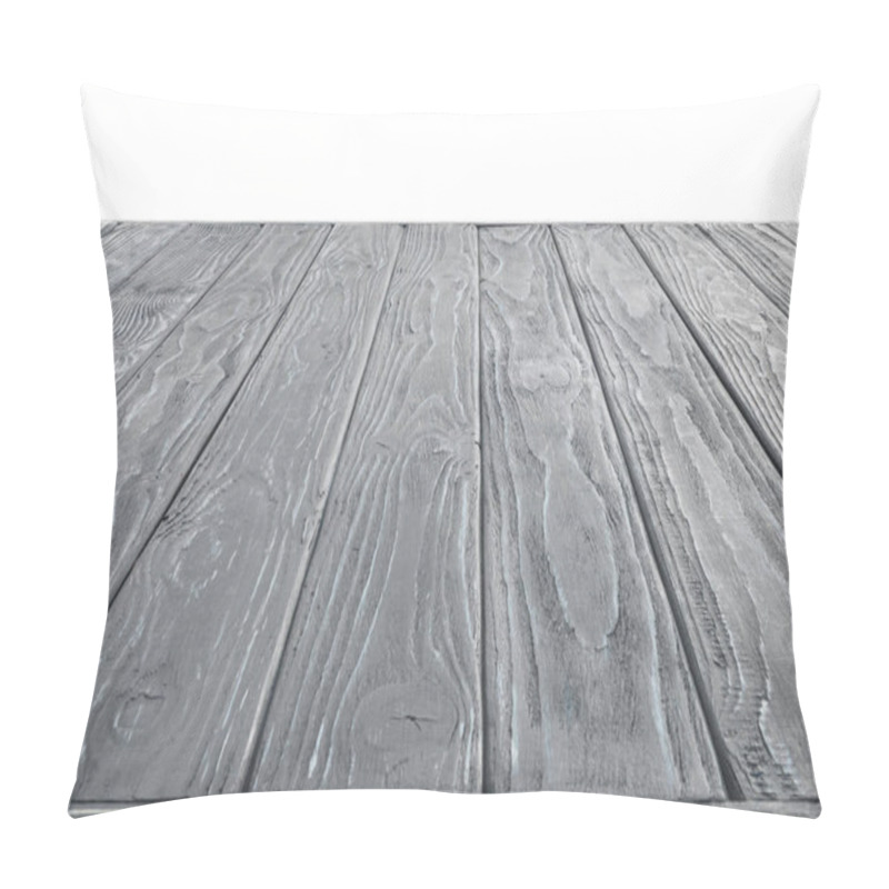 Personality   Surface Of Grey Wooden Planks On White Background Pillow Covers