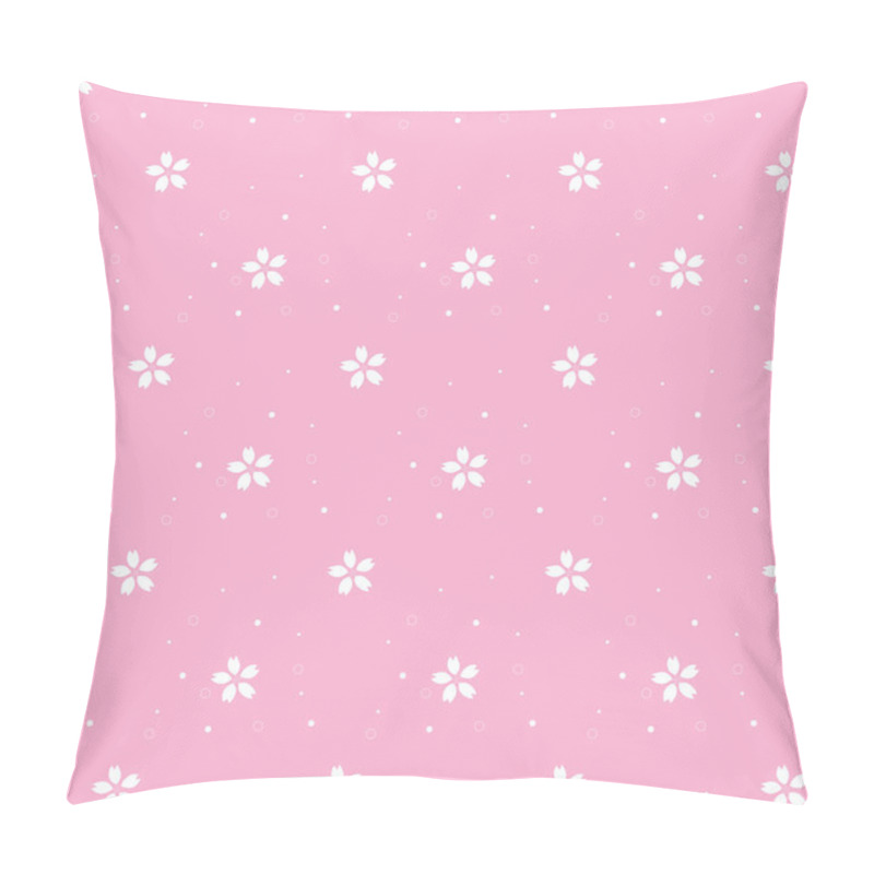 Personality  Cherry Blossoms Pink And White Spotted Seamless Pattern Pillow Covers