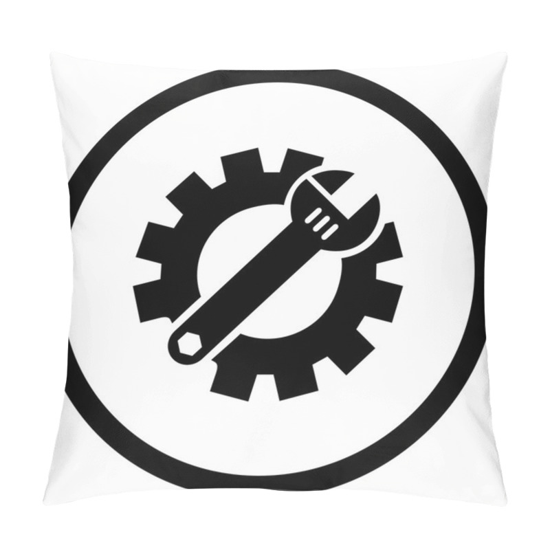 Personality  Mechanics Service Tools Flat Rounded Vector Icon Pillow Covers