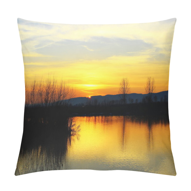 Personality  Sunset On The Lake. Pillow Covers