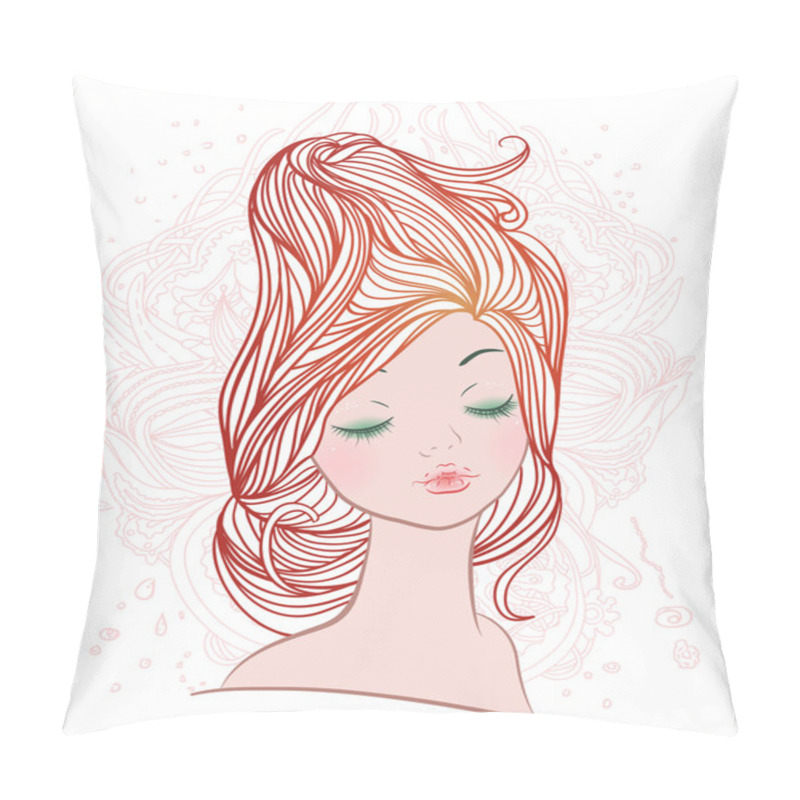 Personality  Pretty Girl Illustration Pillow Covers