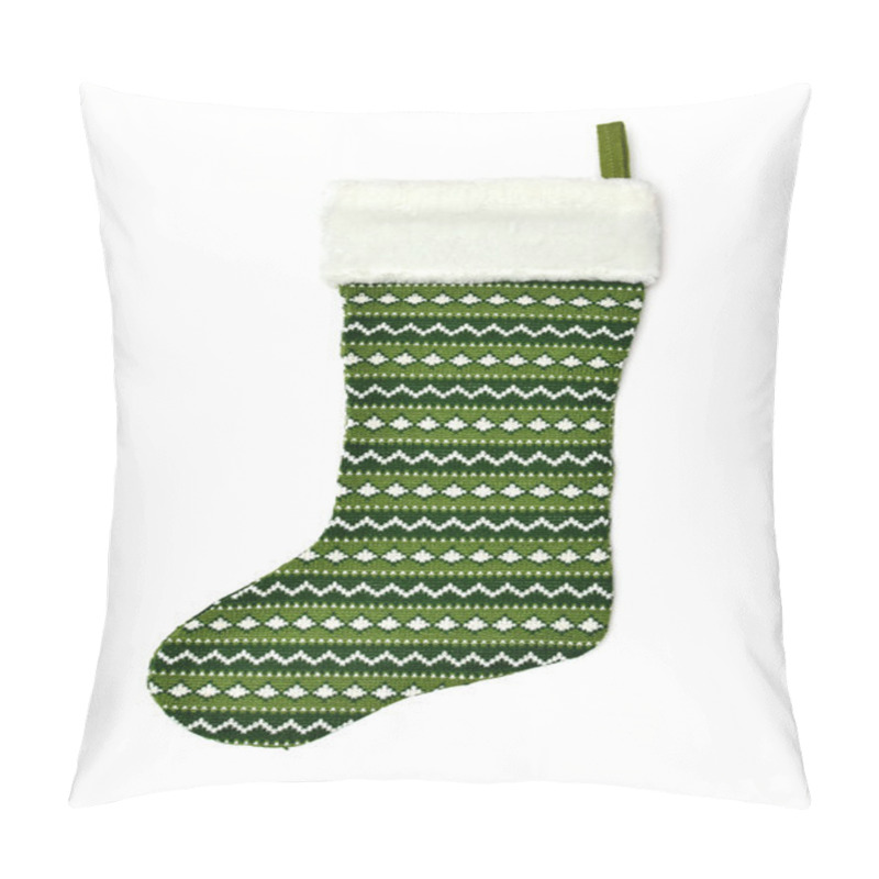 Personality  Christmas Sock Isolated On White Pillow Covers