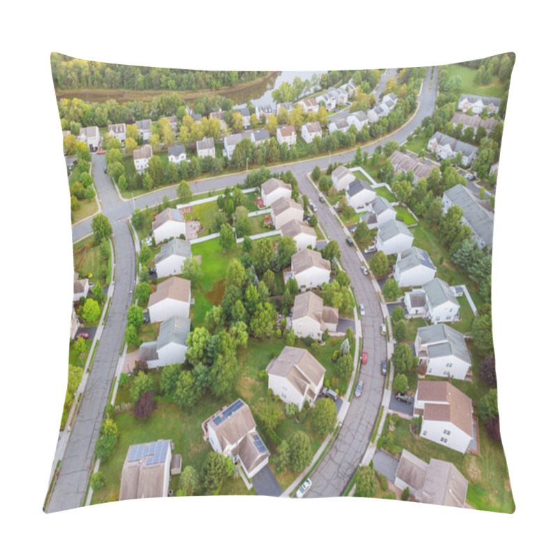 Personality  Panorama Aerial Top View Landscape The Residential Quarters At Beautiful Town In New Jersey US Pillow Covers