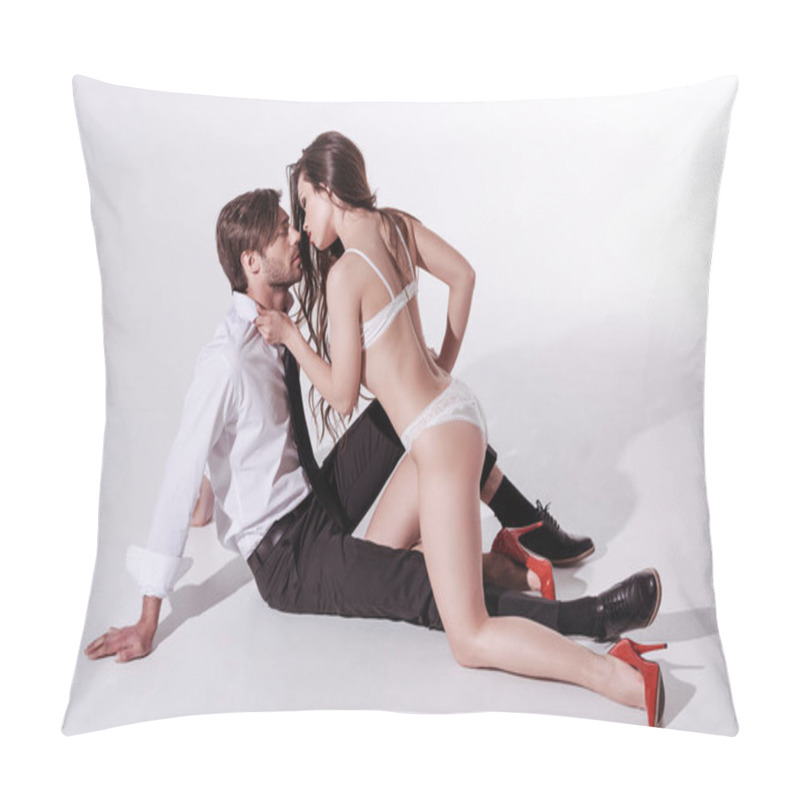 Personality  Sexy Woman In Underwear Seducing Man Pillow Covers