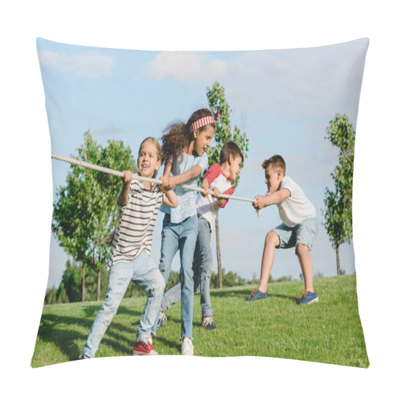 Personality  Children Playing Tug Of War Pillow Covers