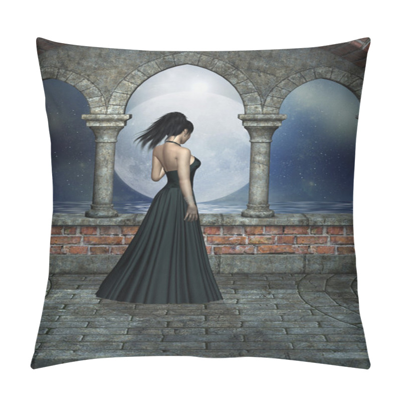 Personality  Fantasy Landscape With Woman Pillow Covers