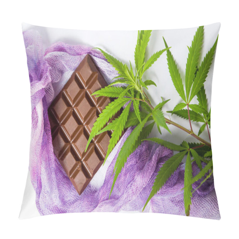 Personality  Chocolate Block With Marijuana Leafs Pillow Covers