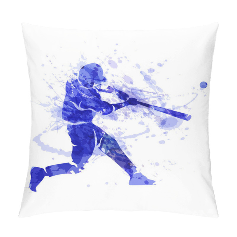 Personality  Vector Silhouette Of A Baseball Player Pillow Covers