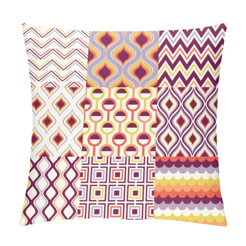 Personality  Set Of Seamless Retro Geometric Pattern Pillow Covers