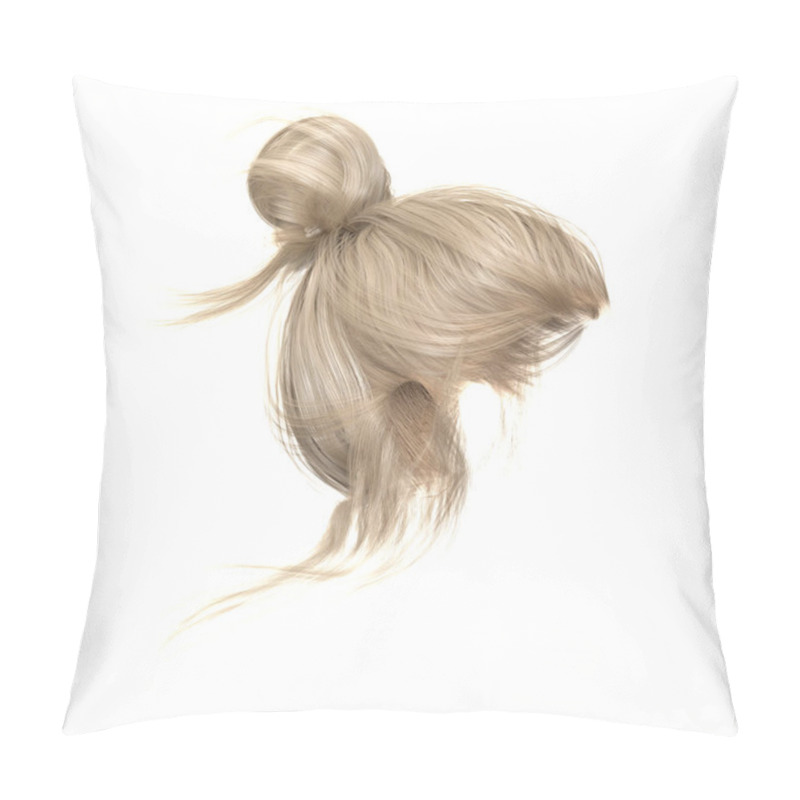 Personality  Contemporary Updo On Isolated White Background, 3d Render, 3d Illustration Pillow Covers