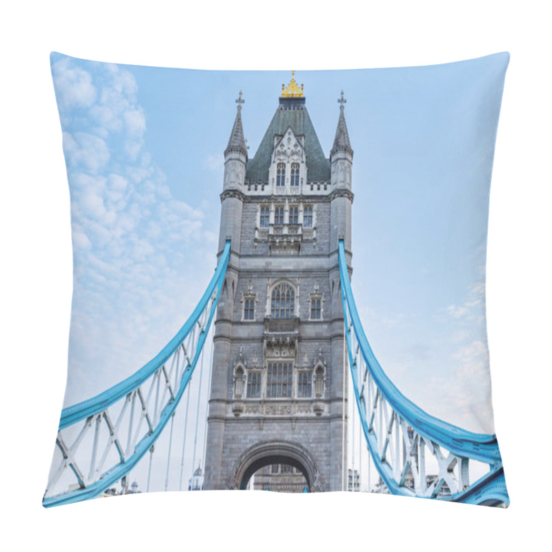 Personality  Detail Of Tower Bridge Of London. It Is Combined Bascule And Suspension Bridge In London, Built Between 1886 And 1894. It Crosses The River Thames Close To The Tower Of London Pillow Covers