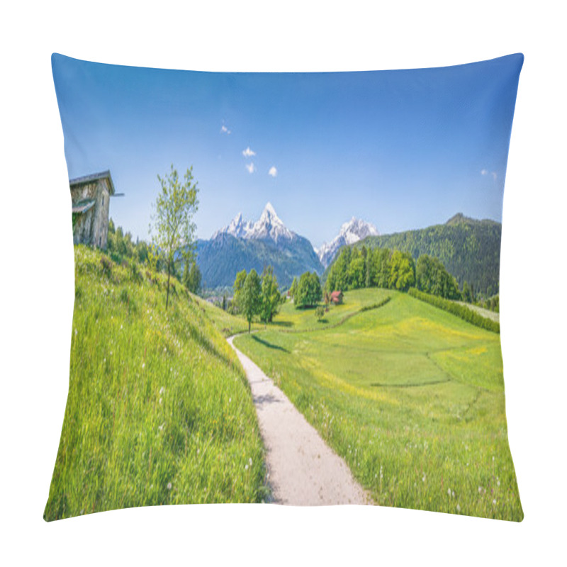 Personality  Idyllic Summer Landscape In The Alps Pillow Covers