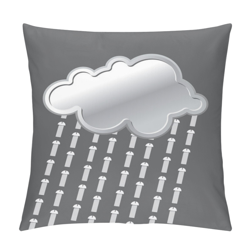 Personality  Rain Of Bolts. Metal, Iron Cloud. Precipitation Of  Screws. Vect Pillow Covers