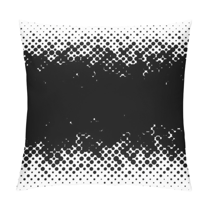 Personality  Halftone Random Circles, Random Dots Illustration. Specks, Stipple, Speckles, Stippling Background And Pattern. Pointillist, Pointillism Design. Irregular Abstract Random Asymmetric, Asymmetry Horizontal Vector Pillow Covers